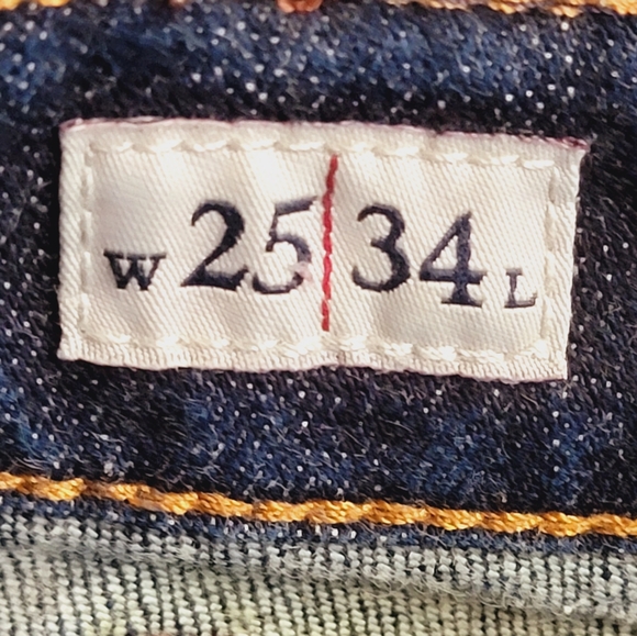 MEK USA DNM Designer Denim Jeans Gold Accent Niort Straight Leg Size 25x34 - Picture 14 of 15